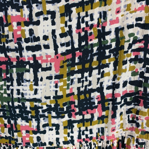 Zara Multicolored Pattern Frill Mock Neck Dress - Picture 6 of 8